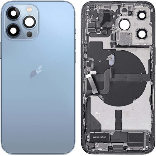 For iPhone 13 Pro Rear Housing with Small Parts Pre-Installed - Sierra Blue