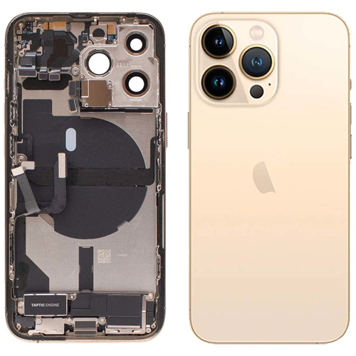 For iPhone 13 Pro Rear Housing with Small Parts Pre-Installed - Gold