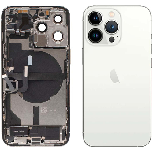 For iPhone 13 Pro Rear Housing with Small Parts Pre-Installed - Silver 