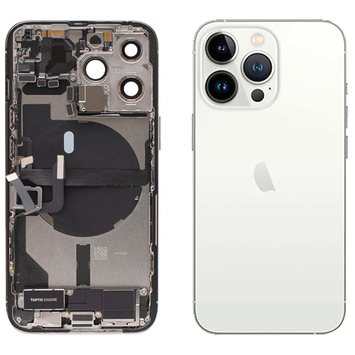 For iPhone 13 Pro Max Rear Housing with Small Parts Pre-Installed - Silver