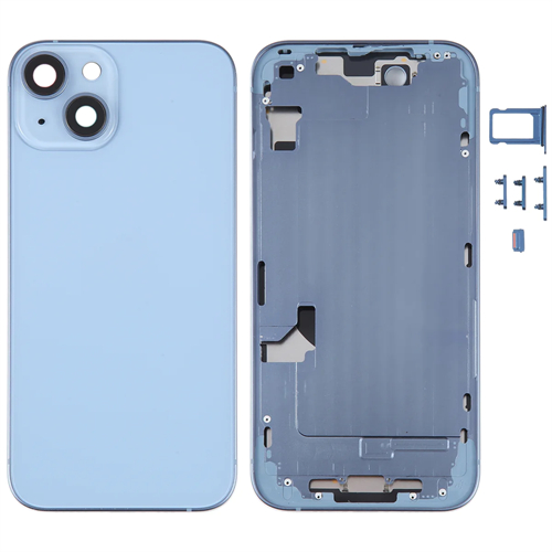 For iPhone 14 Battery Cover Back Cover And Intermediate Frame Blue