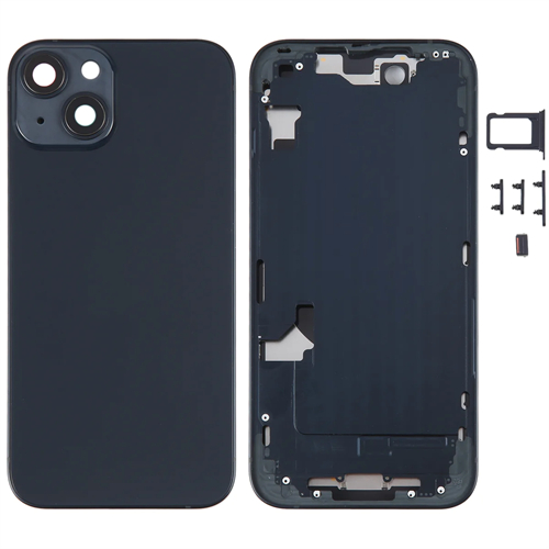 For iPhone 14 Battery Cover Back Cover And Intermediate Frame Black