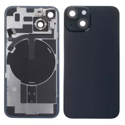 For iPhone 14 Rear Cover Glass Panel Black