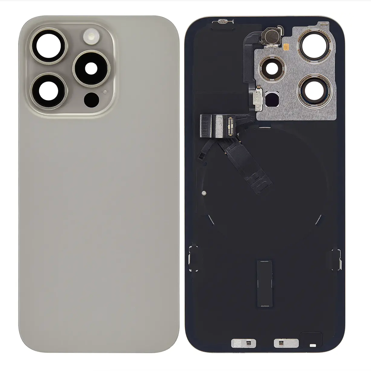 For iPhone 15 Pro Back Glass Replacement-Natural Titanium