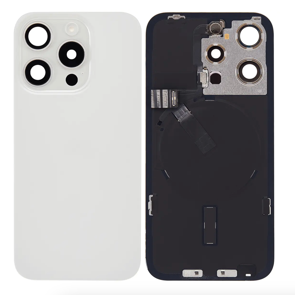 For iPhone 15 Pro Back Glass Replacement-White Titanium