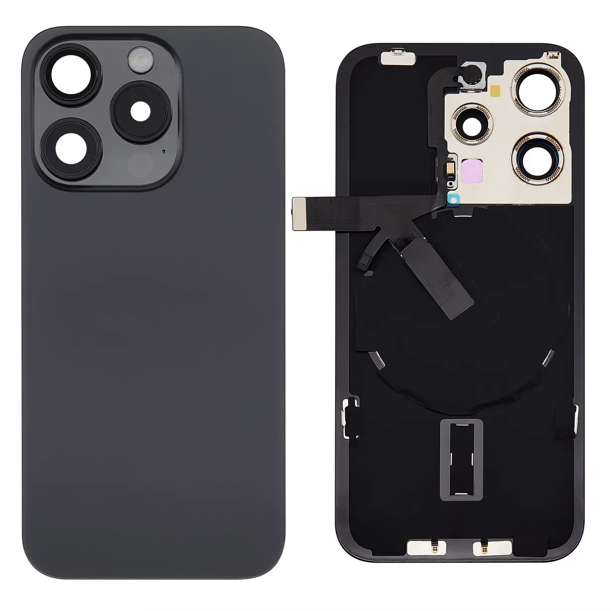 For iPhone 15 Pro Back Glass Replacement-Black Titanium