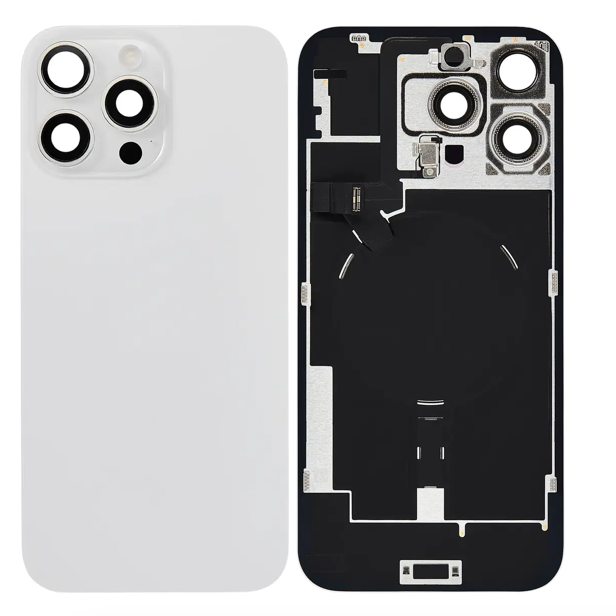 For iPhone 16 Pro Max Back Glass Assembly -White Titanium