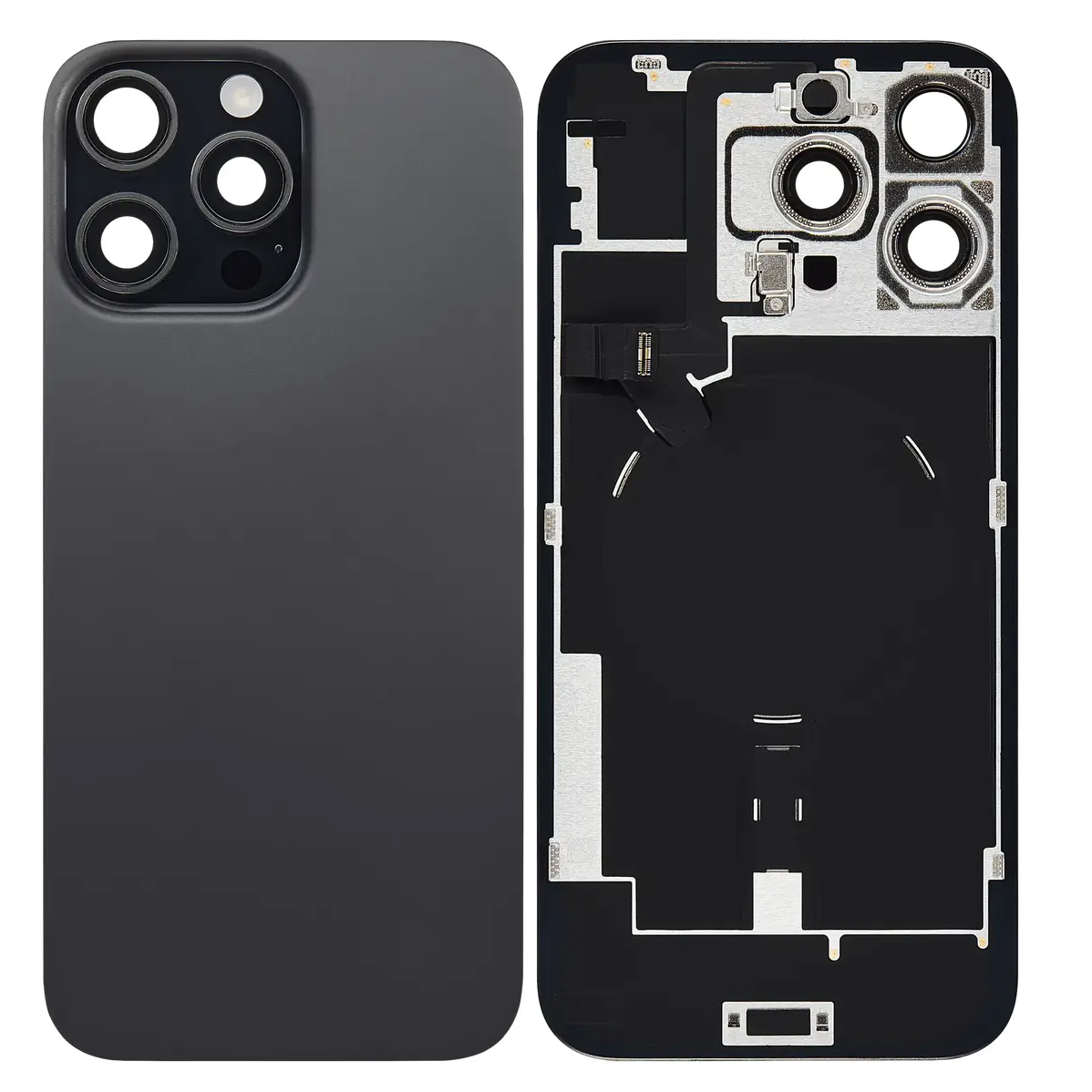 For iPhone 16 Pro Max Back Glass Assembly -Black Titanium